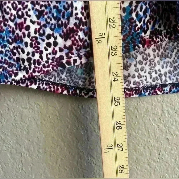 DKNY Blouse Womens Small Blue Purple Flutter Sleeve Pullover Stretch - Picture 6 of 7